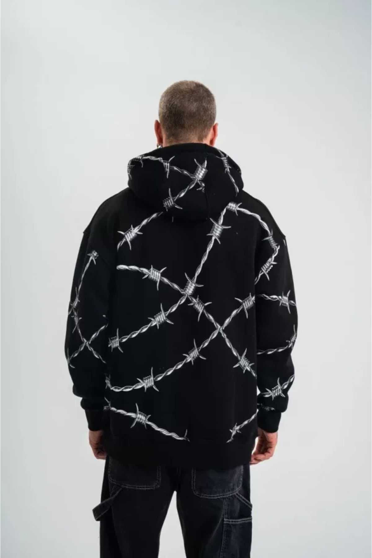 POLIZEI Premium Kalite Kapşonlu Varak Ve Pano Baskılı SweatShirt 