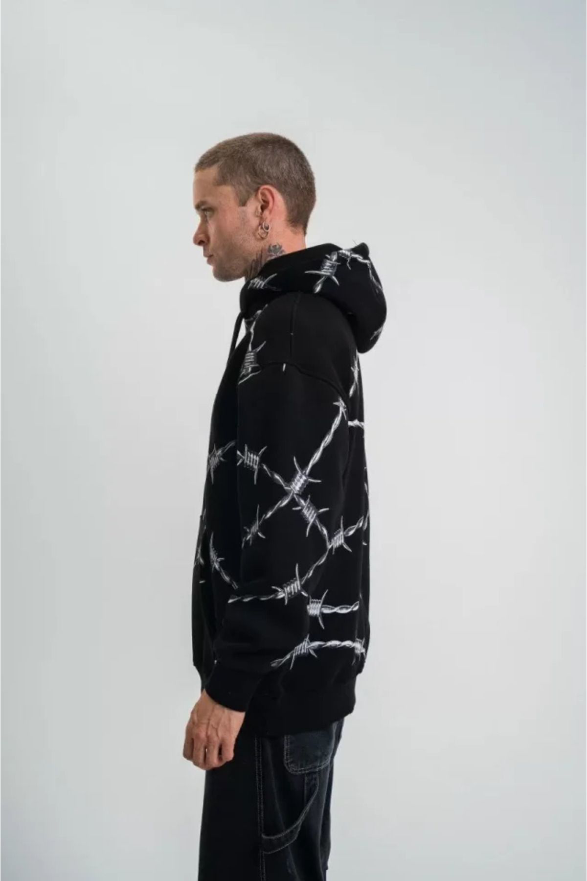 POLIZEI Premium Kalite Kapşonlu Varak Ve Pano Baskılı SweatShirt 