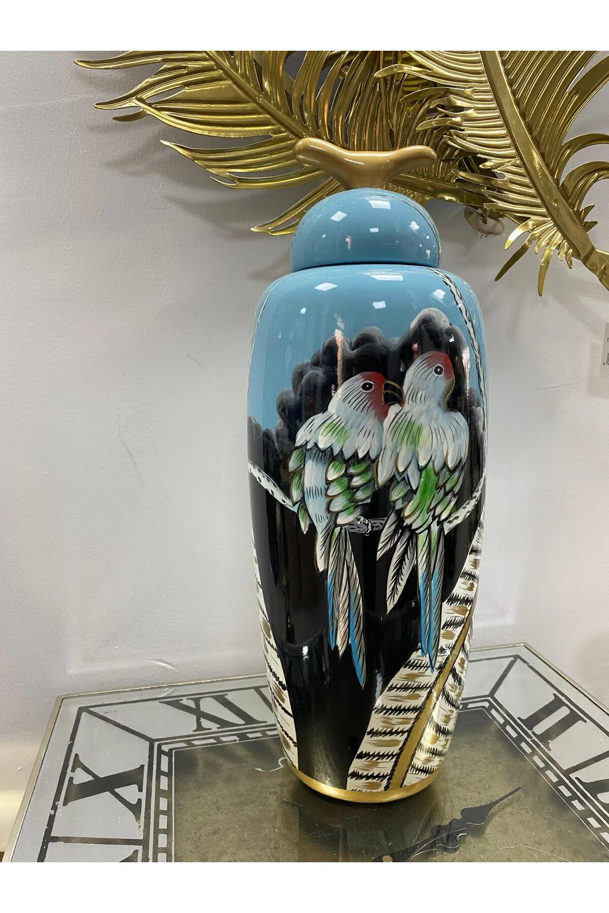 Polly Porselen Turkuaz Vazo 48 Cm Ak.wlt0543