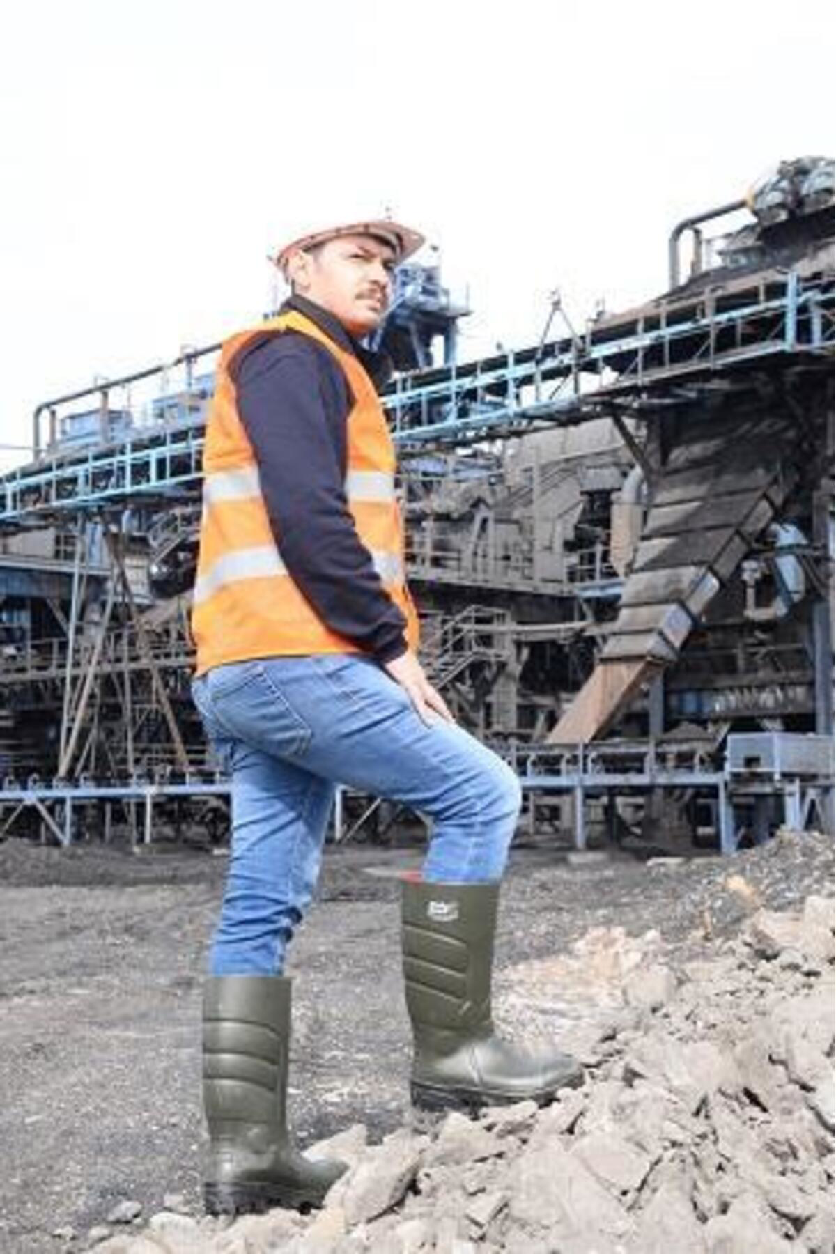 K&A Pollyboot Vega 45 Numara Çelik Blu Çizme Poliüratan