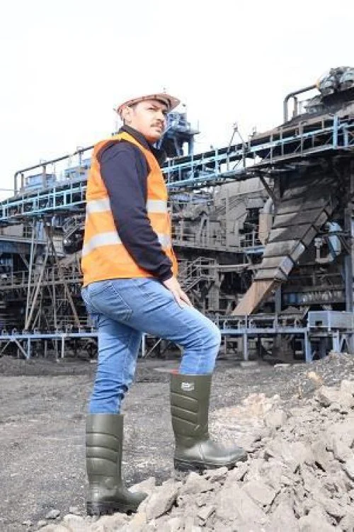 Pollyboot Vega 46 Numara Çelik Blu Çizme Poliüratan