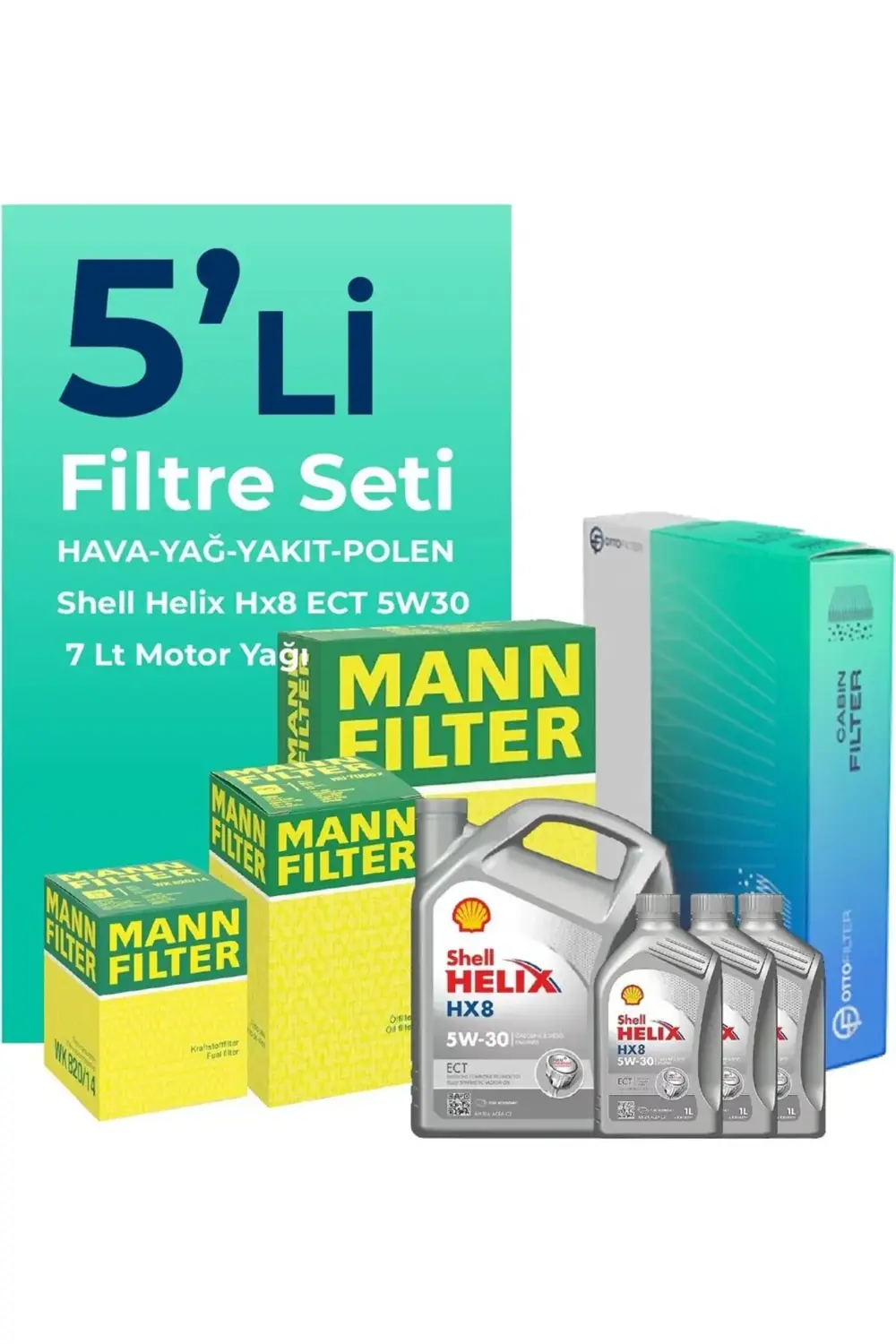 Polo 1.2 Tdı Dizel Kw55 Filtre Seti 2010-2014+Shell 5w-30 5lt(POL
