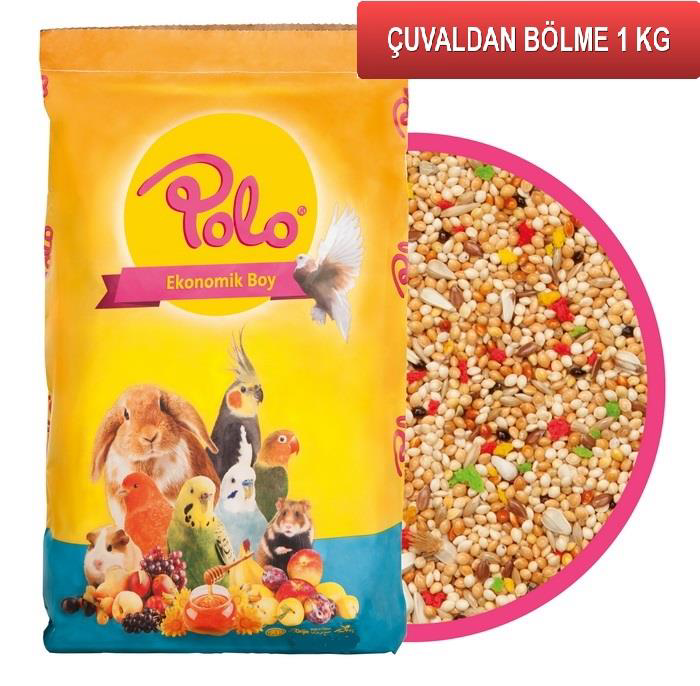 Polo Meyveli Muhabbet Kuşu Yemi (ÇUVALDAN BÖLME) 1 Kg Polo Meyveli Muhabbet Kuşu Yemi (ÇUVALDAN BÖLME) 1 Kg