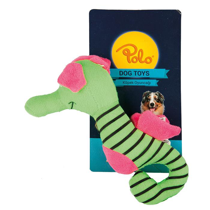 Polo Peluş Çizgili Denizatı Yeşil/mavi Köpek Oyuncağı 18 Cm