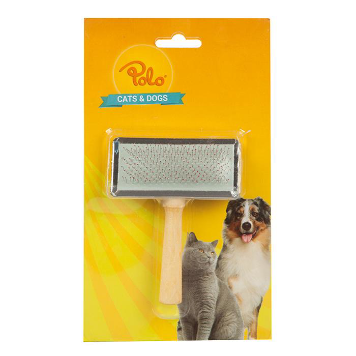 Polo  Tahta Saplı Evcil Hayvan Kedi Köpek Fırçası Medium