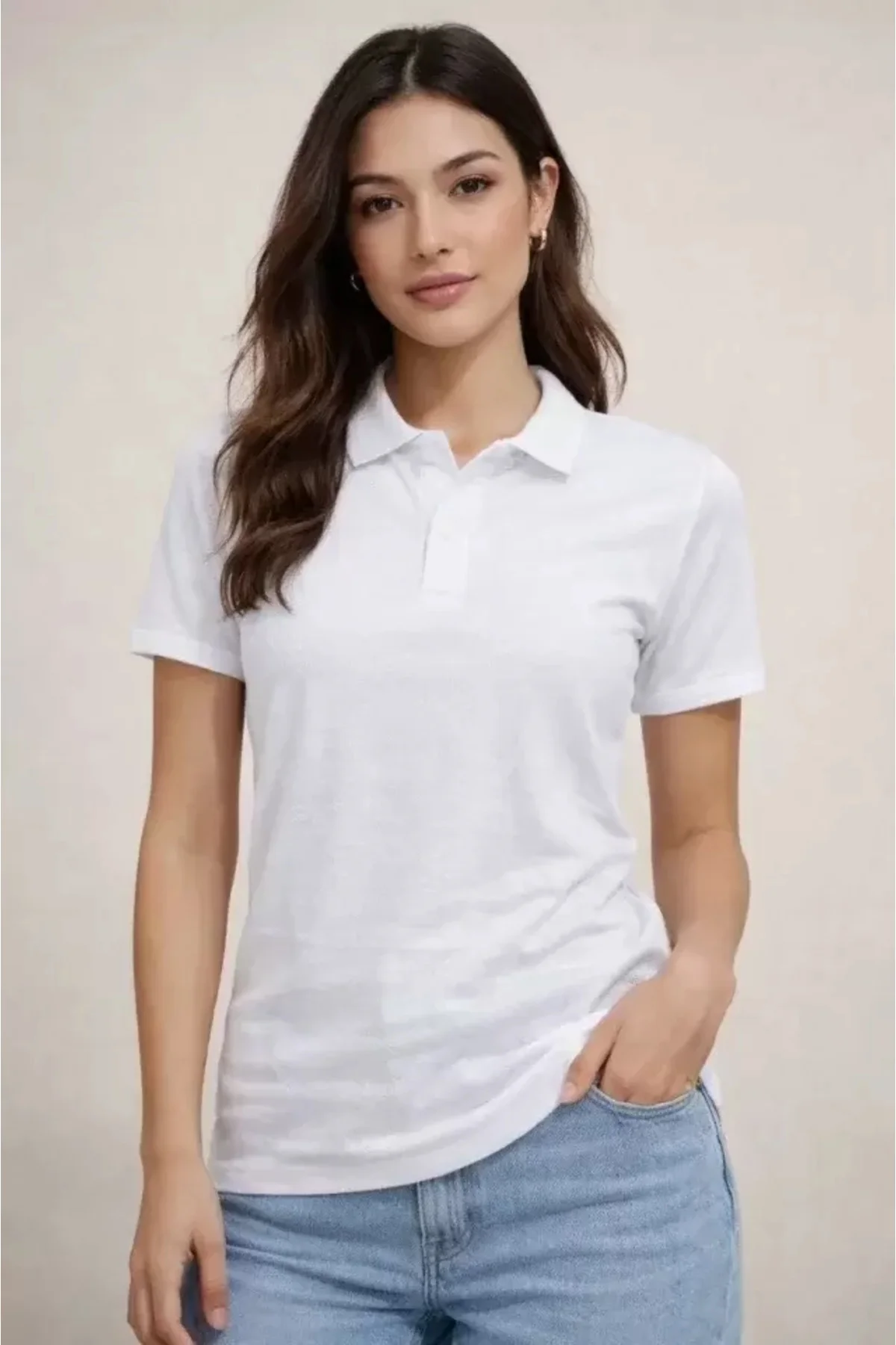 Polo Yaka Pike Kumaş Düğmeli Basic Tişört T-Shirt Günlük Rahat - 