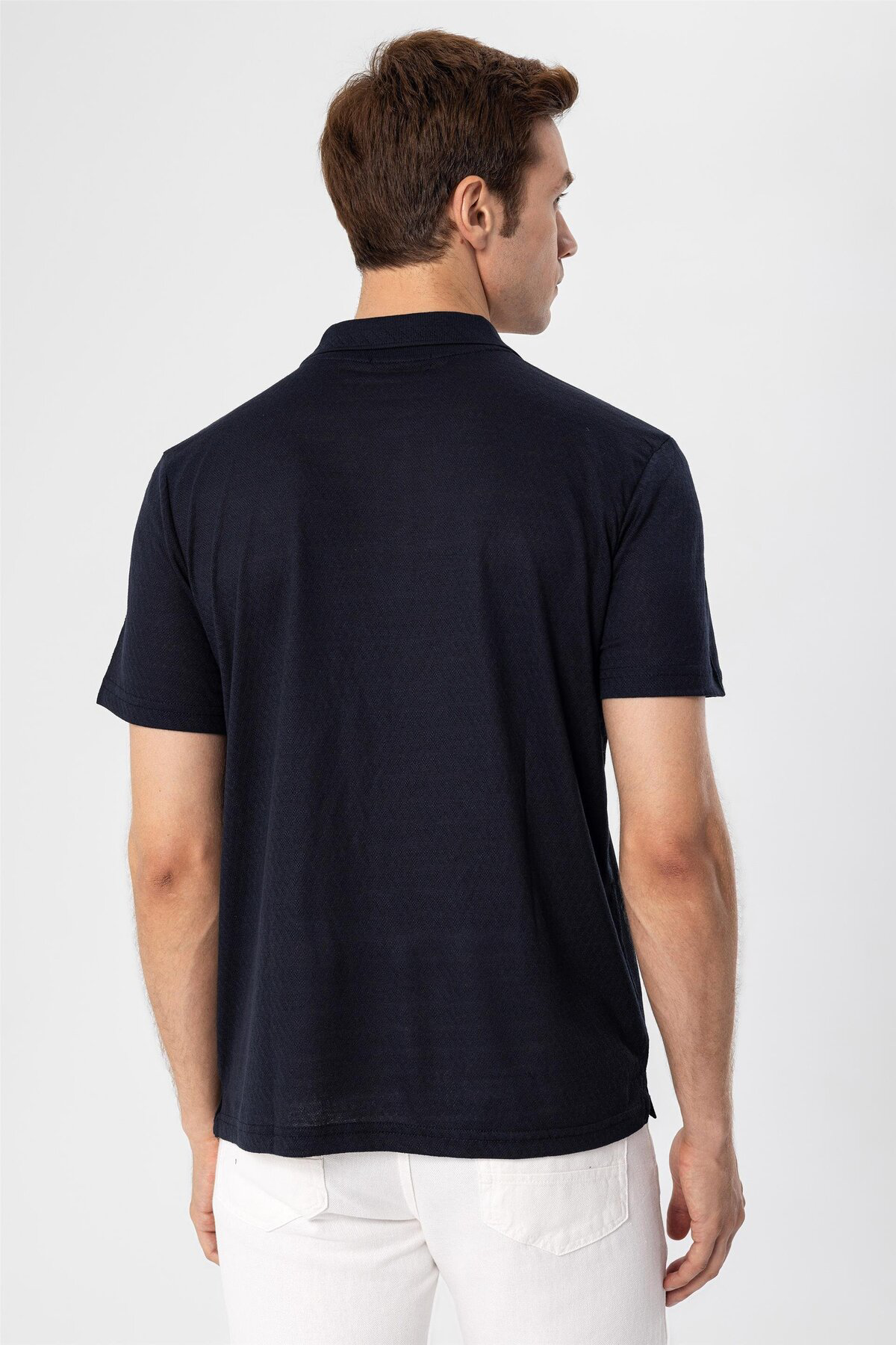 Siyah Regular Armürlü Polo Yaka Tişört