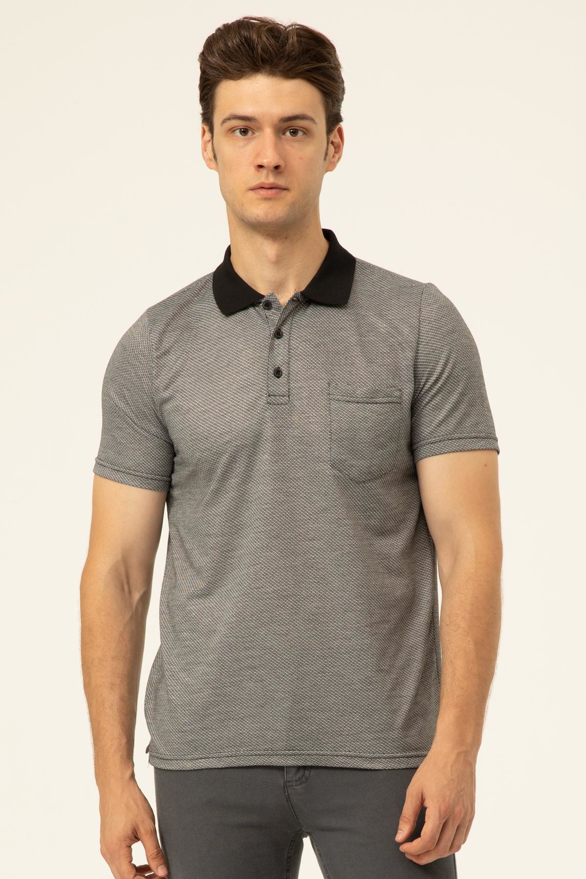 Süvari Polo Yaka Regular Kalıp Armürlü Tişört