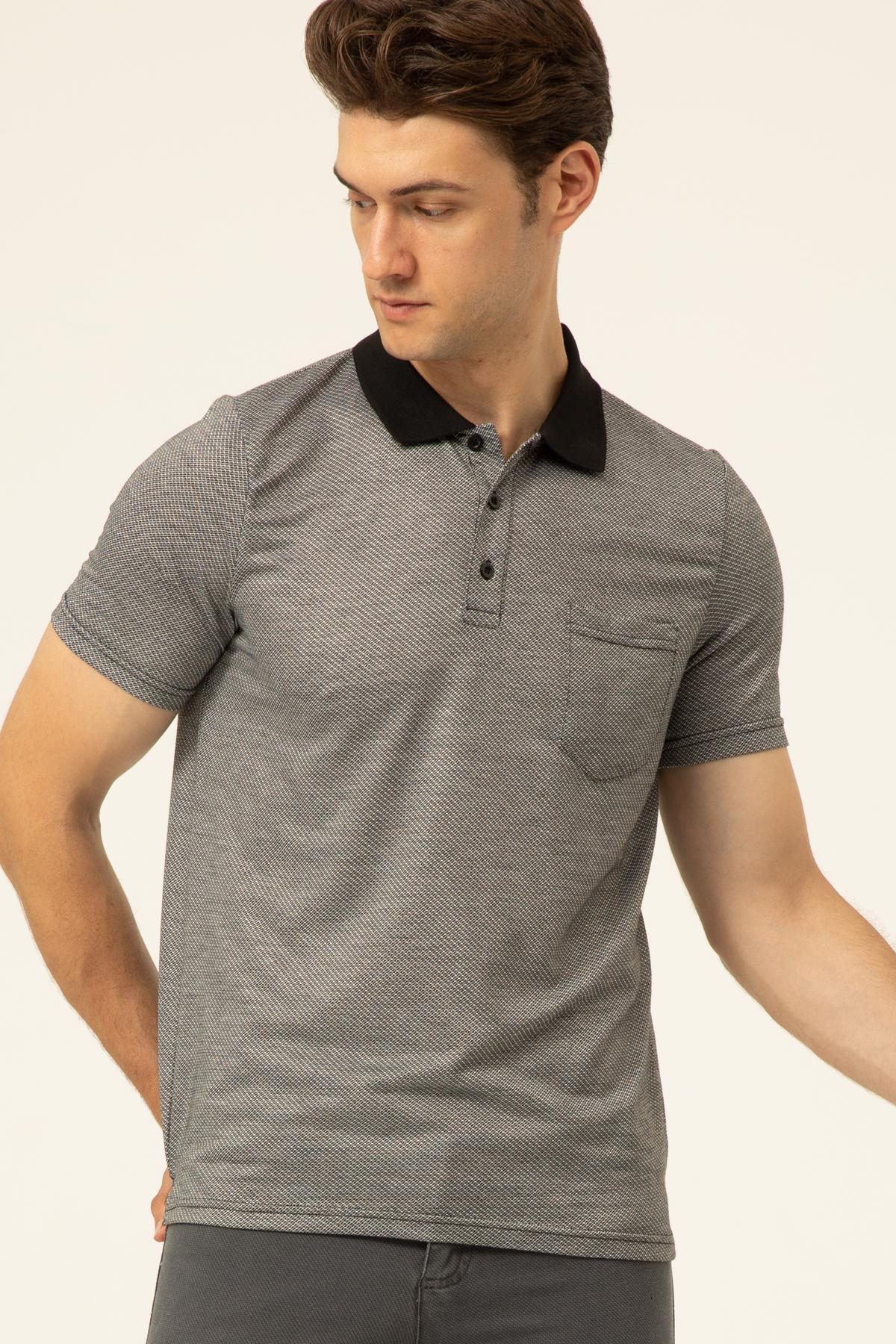 Süvari Polo Yaka Regular Kalıp Armürlü Tişört