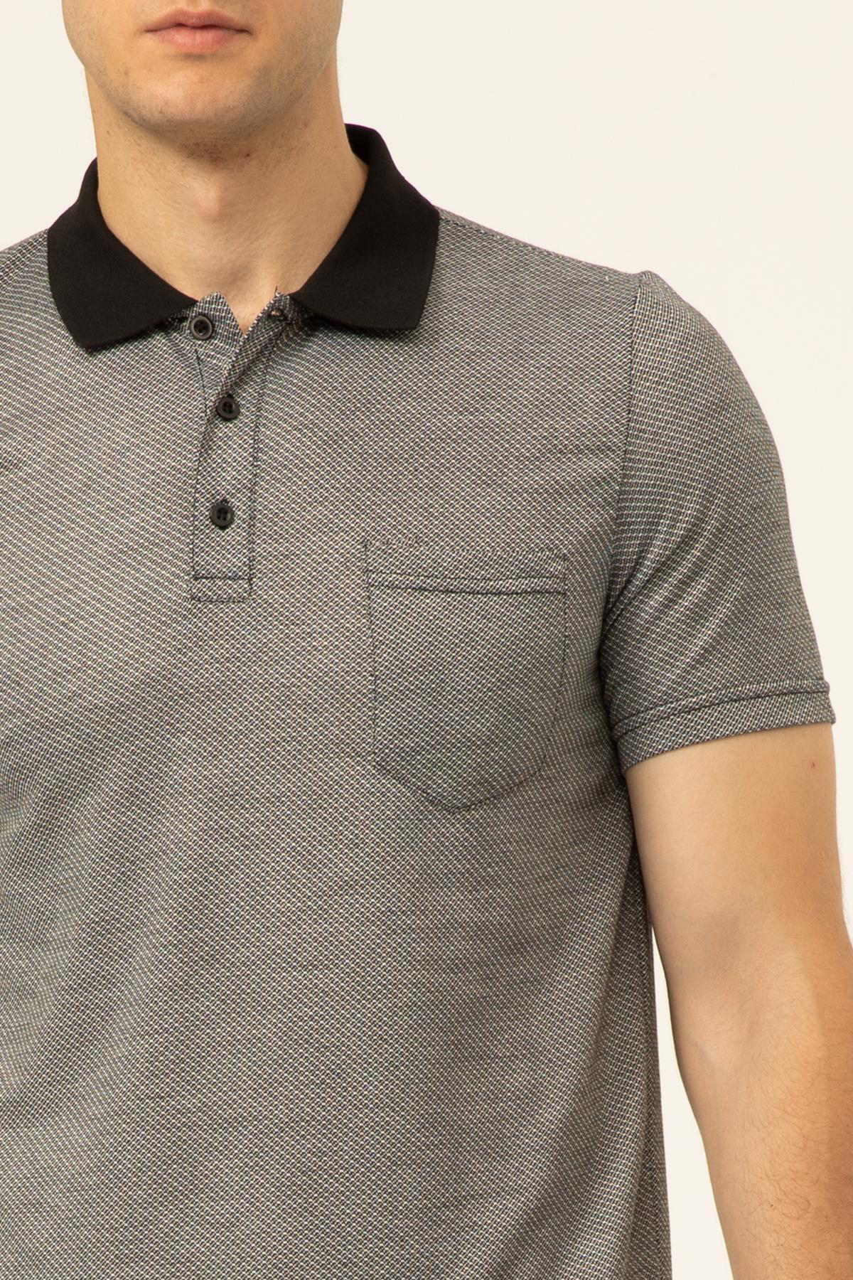 Süvari Polo Yaka Regular Kalıp Armürlü Tişört