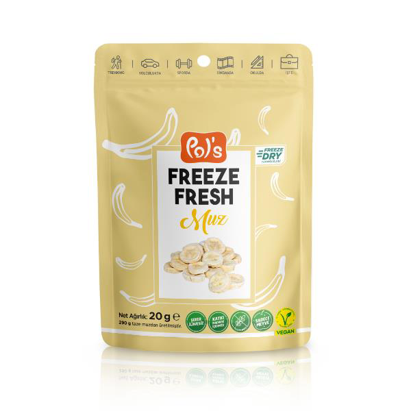 Pol’s Freeze Fresh Dondurularak Kurutulmuş Dilim Muz 20gr Pol’s Freeze Fresh Dondurularak Kurutulmuş Dilim Muz 20gr