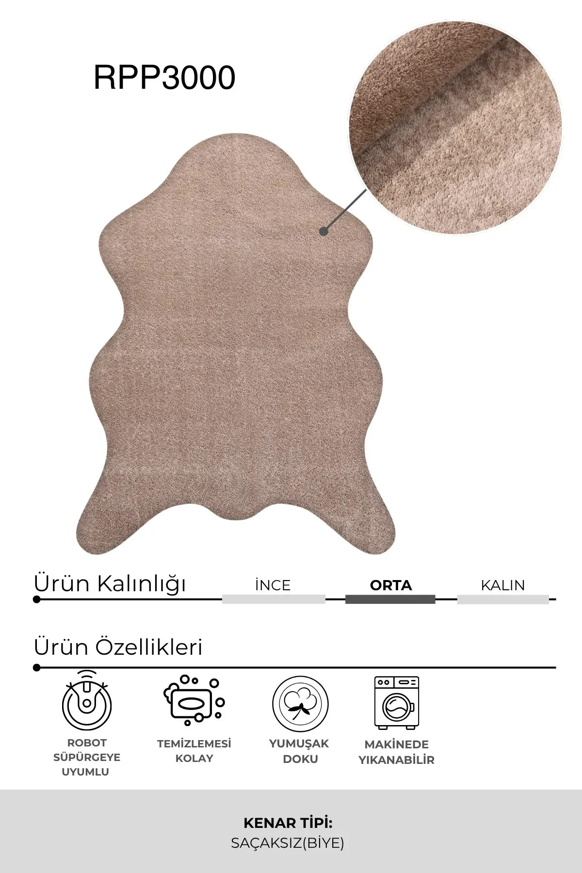 POLY Peluş Halı – 15mm Hav Yüksekliği, Kaymaz Taban, Makinede Yıkanabilir Fiyatı, Yorumları ve Özellikleri