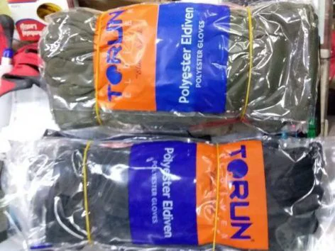 POLY500   Torun Lüks Polyester Eldiven - Siyah - Çay Eldiveni