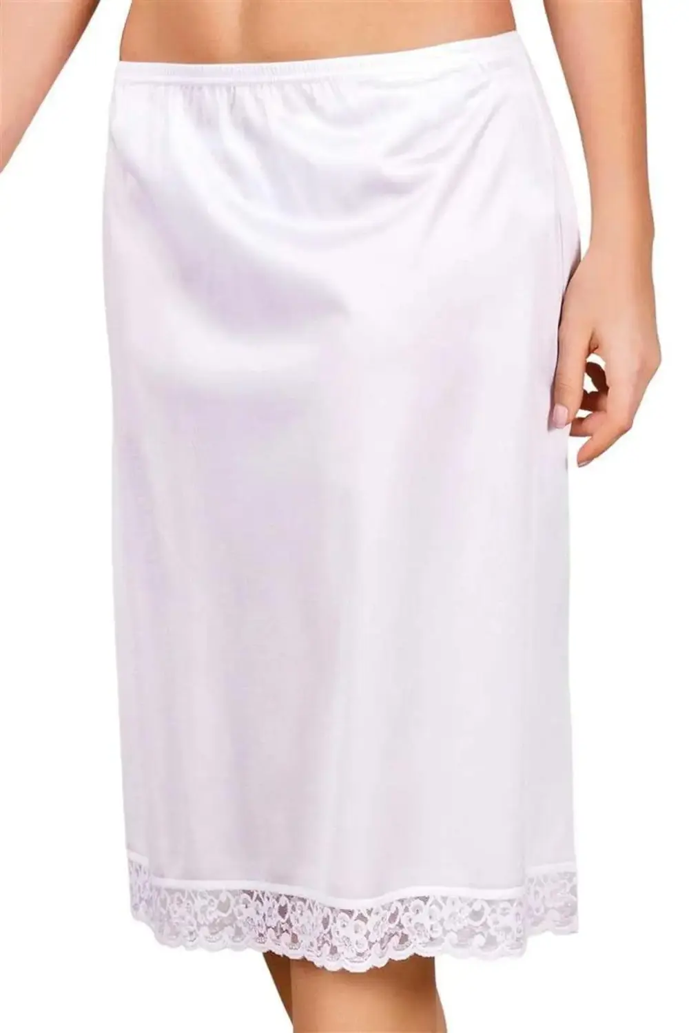 Polyamid Dantelli Diz Altı Jüpon