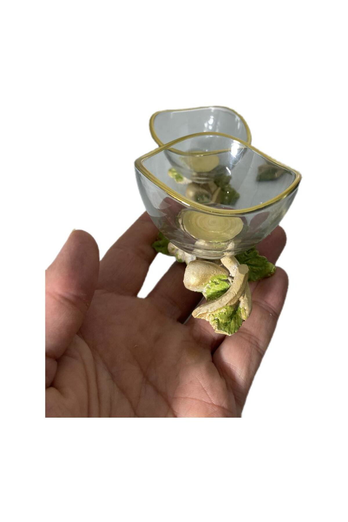 Elif Aksesuar Polyester Ayaklı Cam Kase Lokumluk