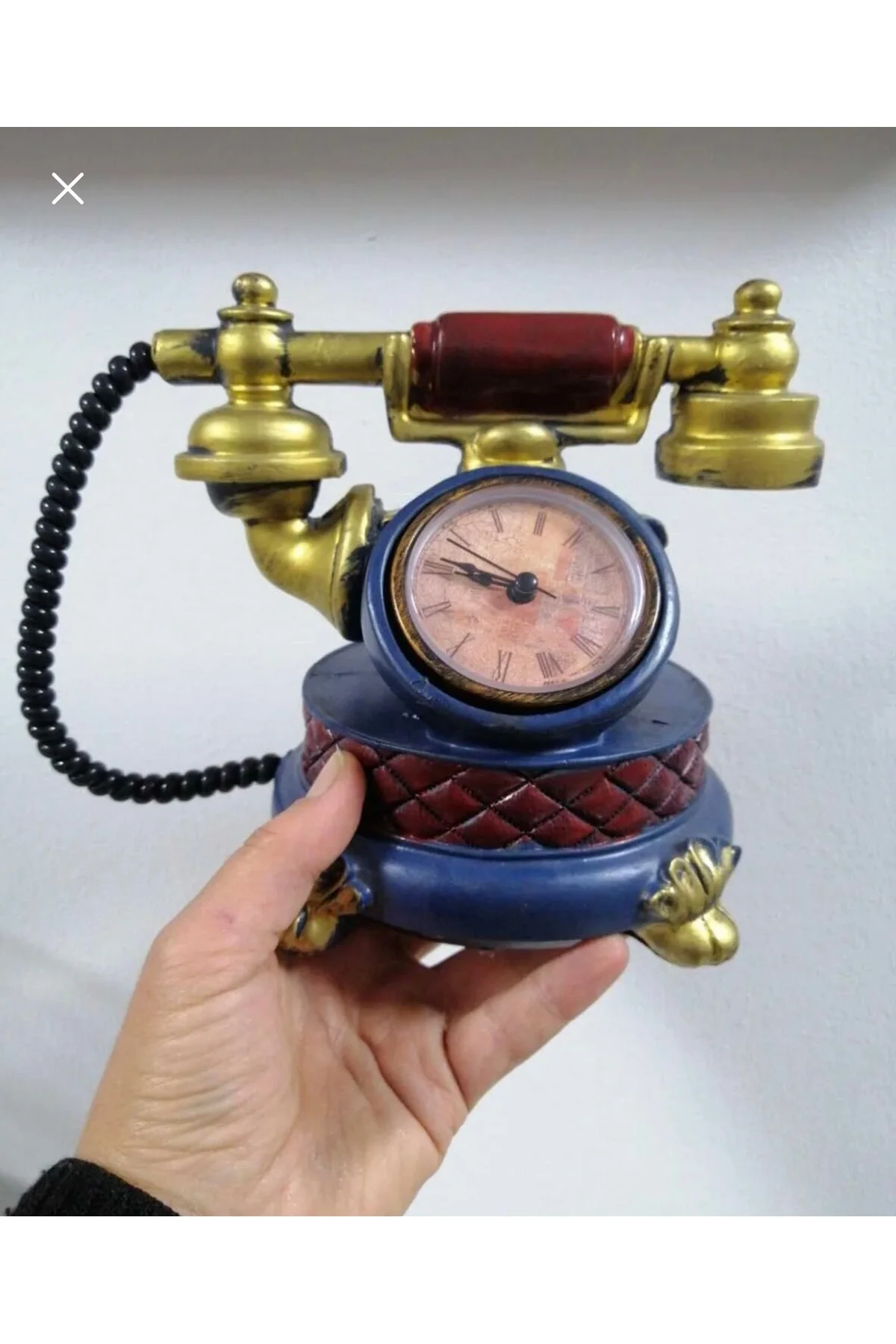 Polyester Dekoratif Masa Üstü Kumbara Telofon Saat
