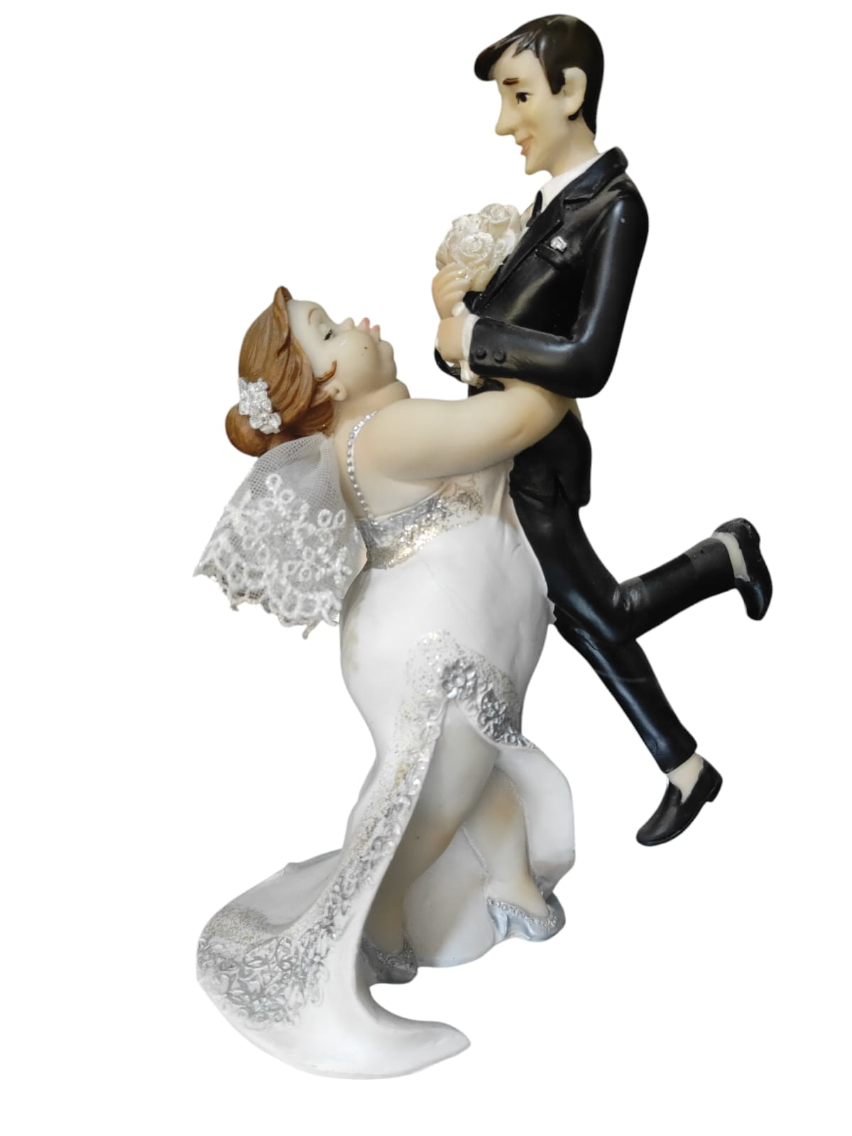Polyester Gelin Damat Biblo Obje Damat Kucakta 21cm Polyester Gelin Damat Biblo Obje Damat Kucakta 21cm