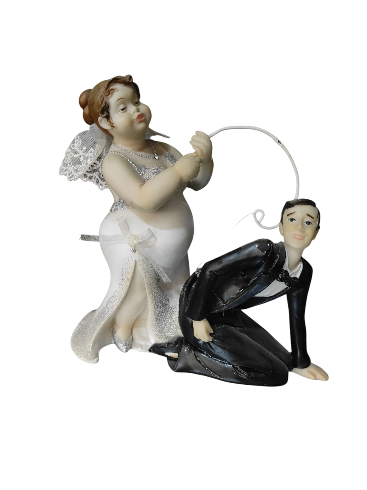 Polyester Gelin Damat Biblo Obje Damat Oltada 17cm