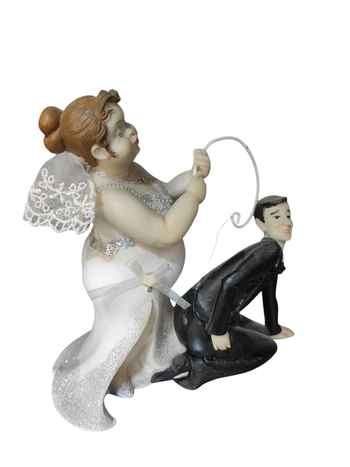 Polyester Gelin Damat Biblo Obje Damat Oltada 17cm