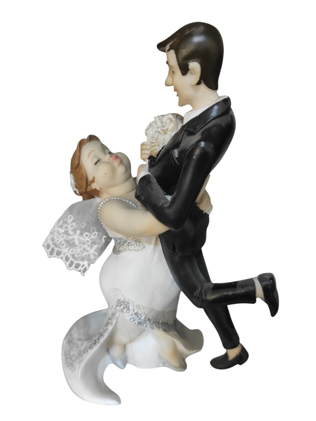 Polyester Gelin Damat Biblo Obje Damat Kucakta 21cm Polyester Gelin Damat Biblo Obje Damat Kucakta 21cm
