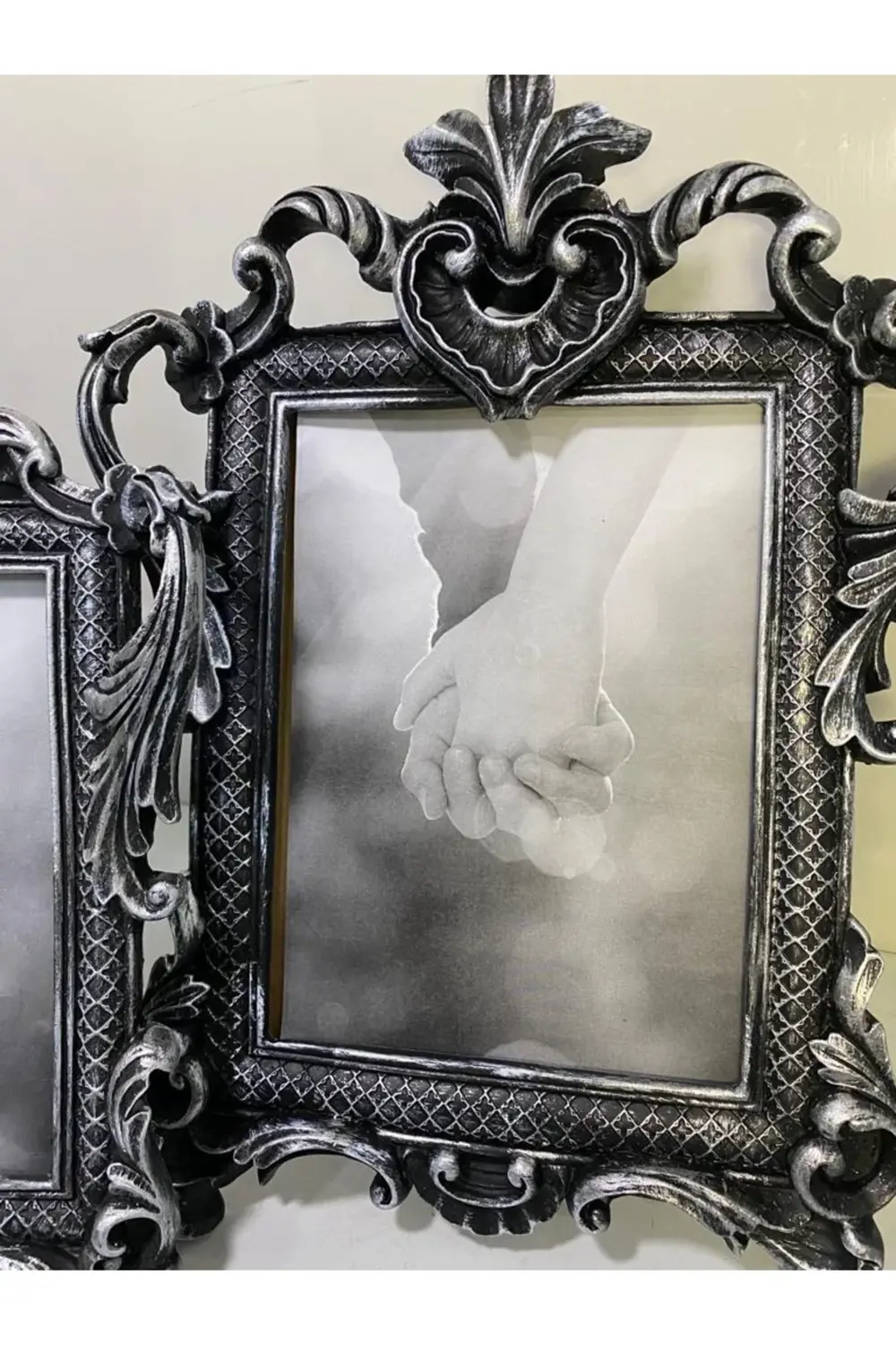 Polyester Ikili Resim Çerçevesi Siyah Gümüş