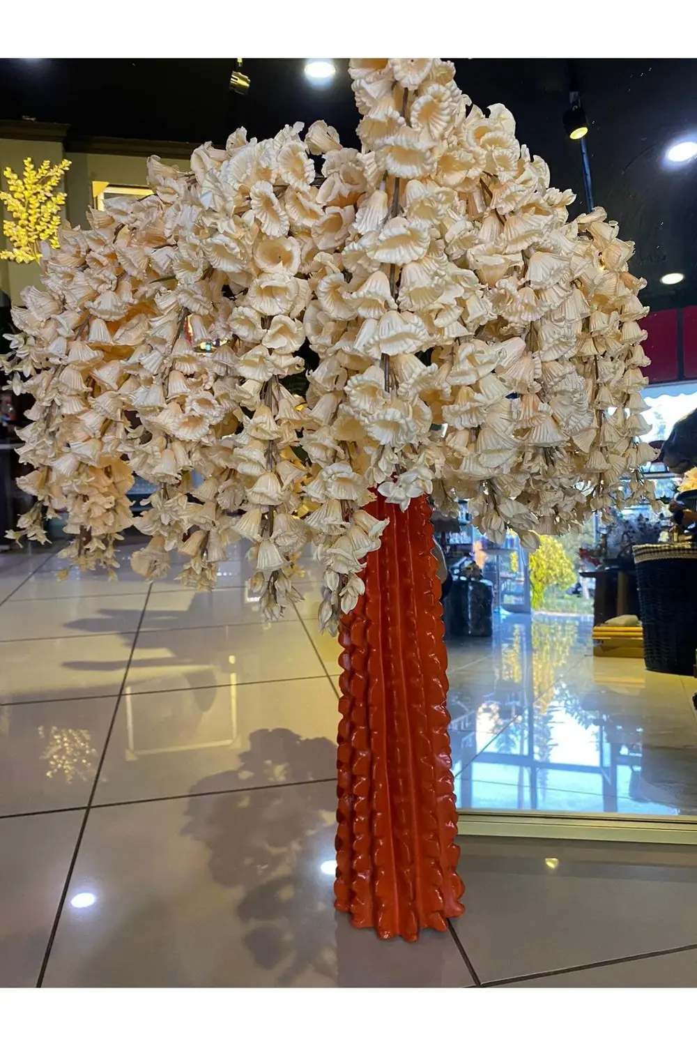 Polyester Kaktüs Vazo Turuncu (Çiçeksiz)