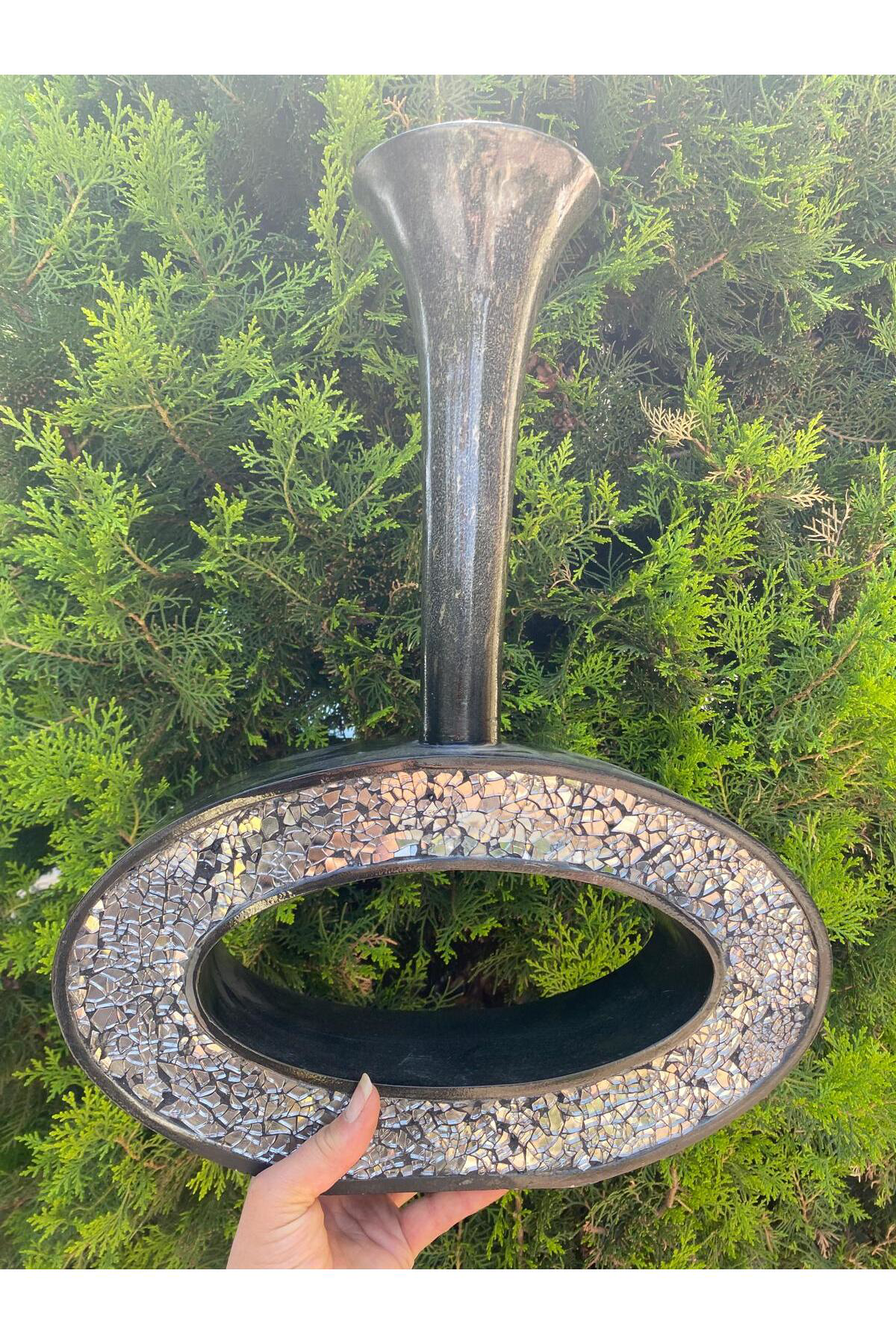 Elif Aksesuar Polyester Taşlı Dekoratif Vazo