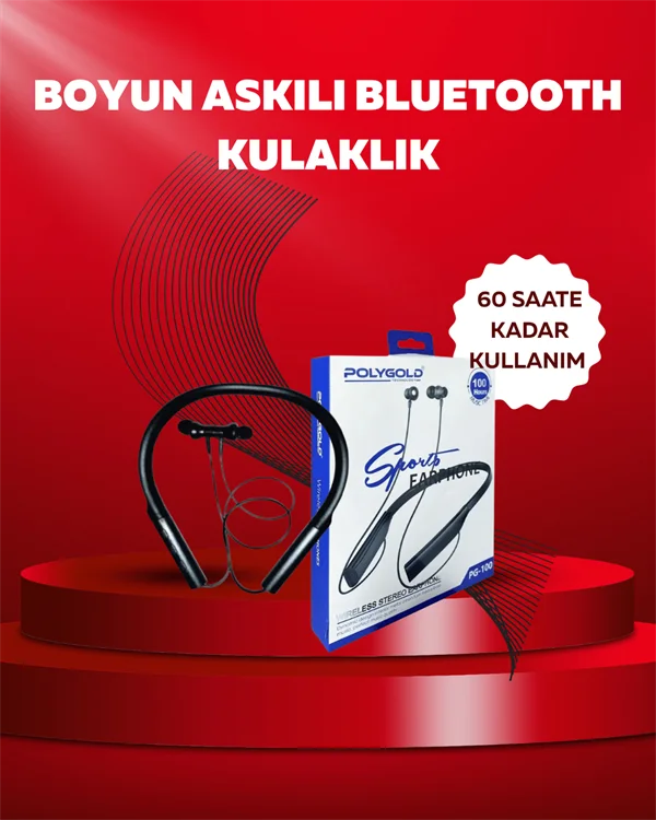 Polygold PG-100 Bluetooth 5.0 Boyun Bantlı Kulaklık – 50 Saat Konuşma Süresi, Type-C Şarj Polygold PG-100 Bluetooth 5.0 Boyun Bantlı Kulaklık – 50 Saat Konuşma Süresi, Type-C Şarj