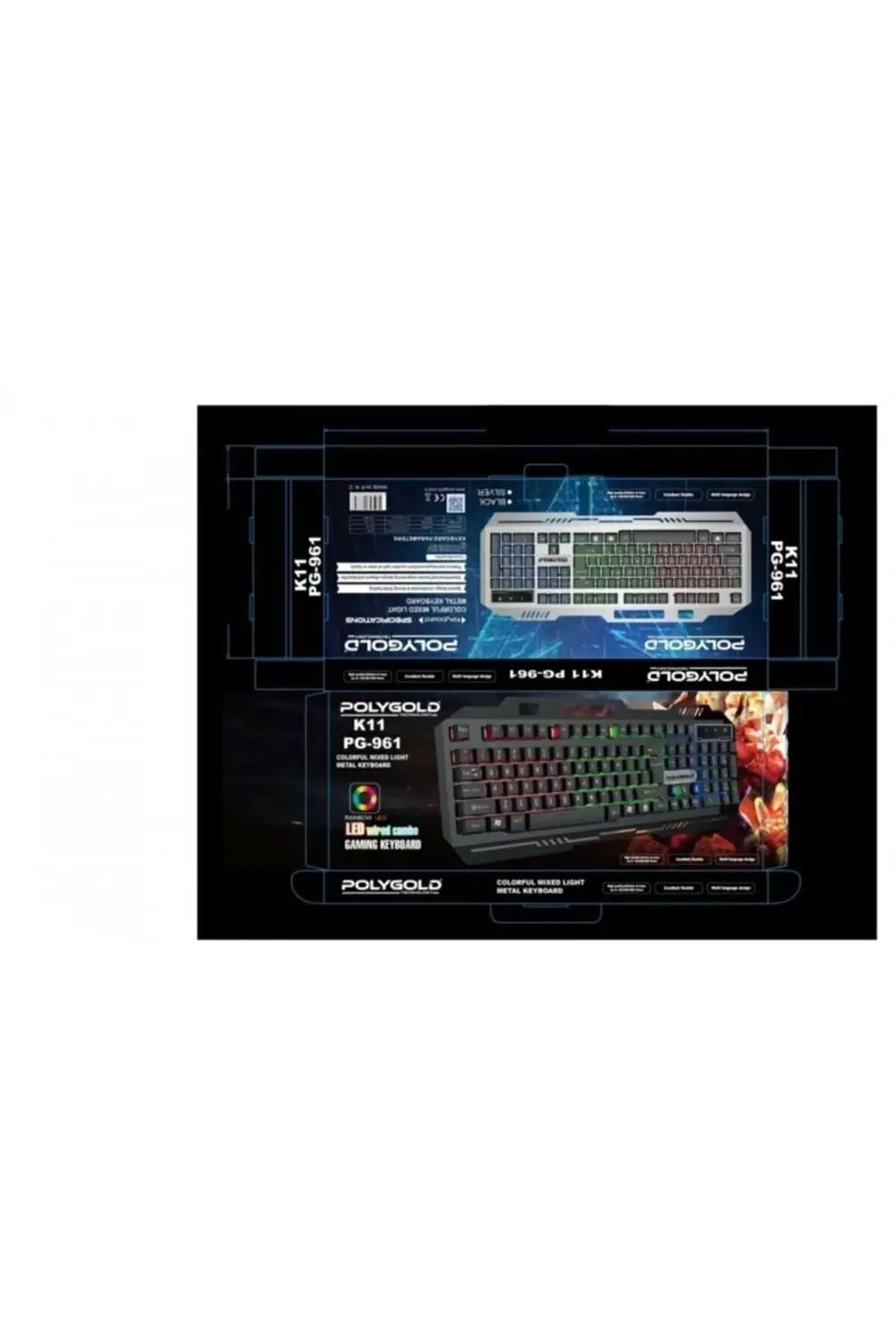 Polygold Pg-961 Kablolu Işıklı Oyuncu Klavye
