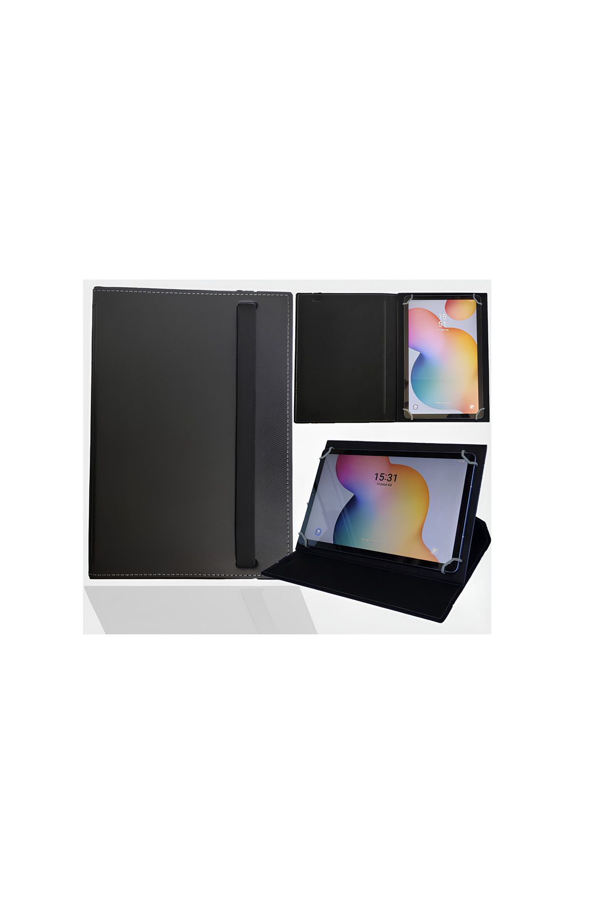 Piyasasepeti Polypad Q8 Turbo - 8" Tablet Uyumlu Standlı Üniversal Kapaklı Tablet Kılıfı