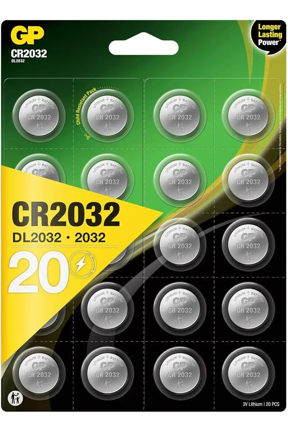 polysight 3v Lithium Knopfzellen, 20 Stück Li-Mn Knopfbatterien C