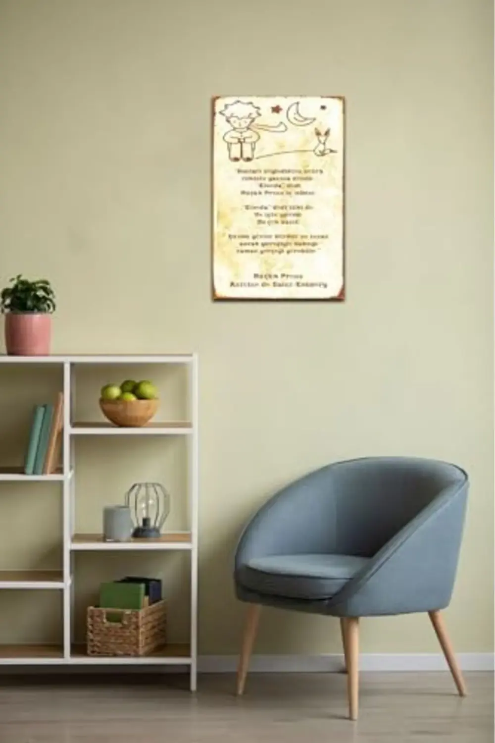 polysight Kuşe Kağıt Duvar Posteri Küçük Prens Retro Drtr0044 tre