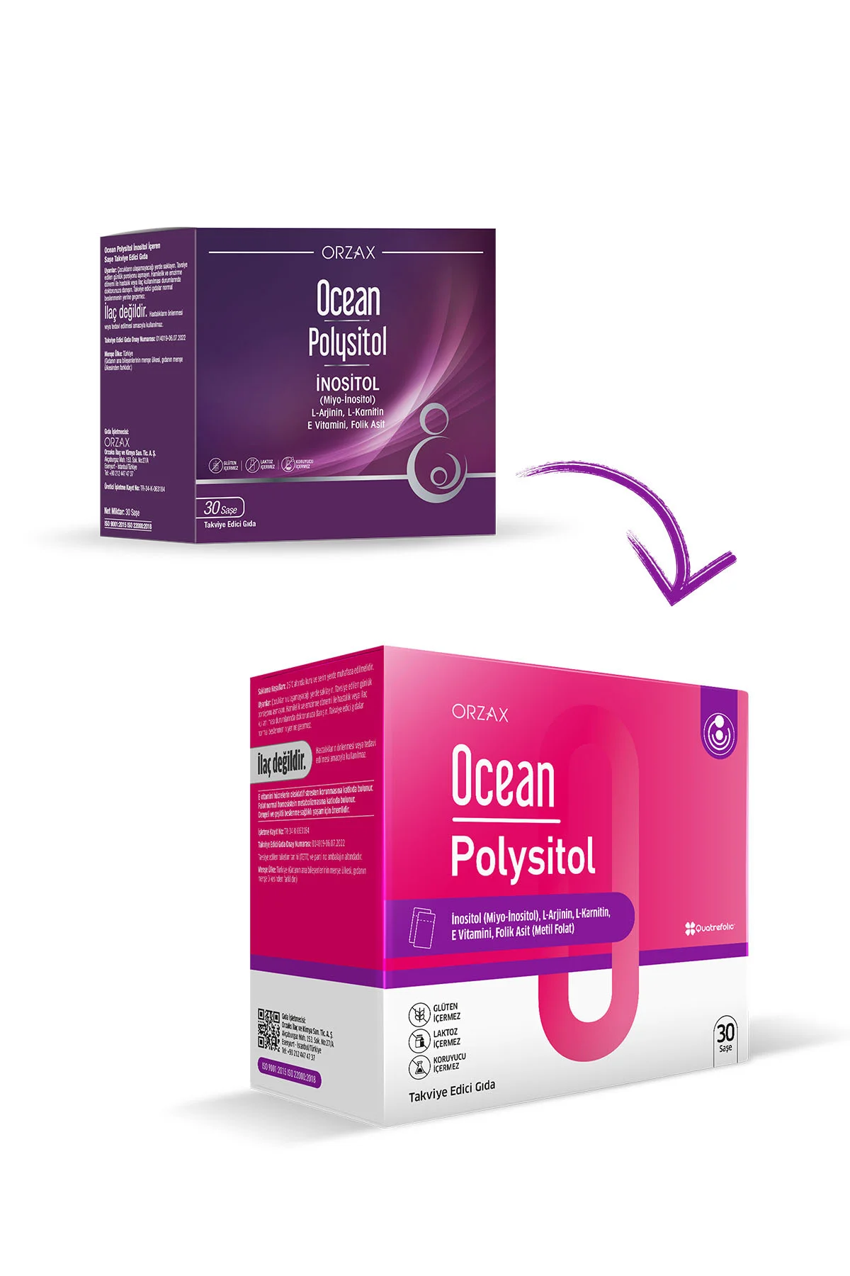 Polysitol - İnositol, Folik Asit (Metil Folat), E Vitamini, L-Karnitin, L-Arjinin 30 Saşe