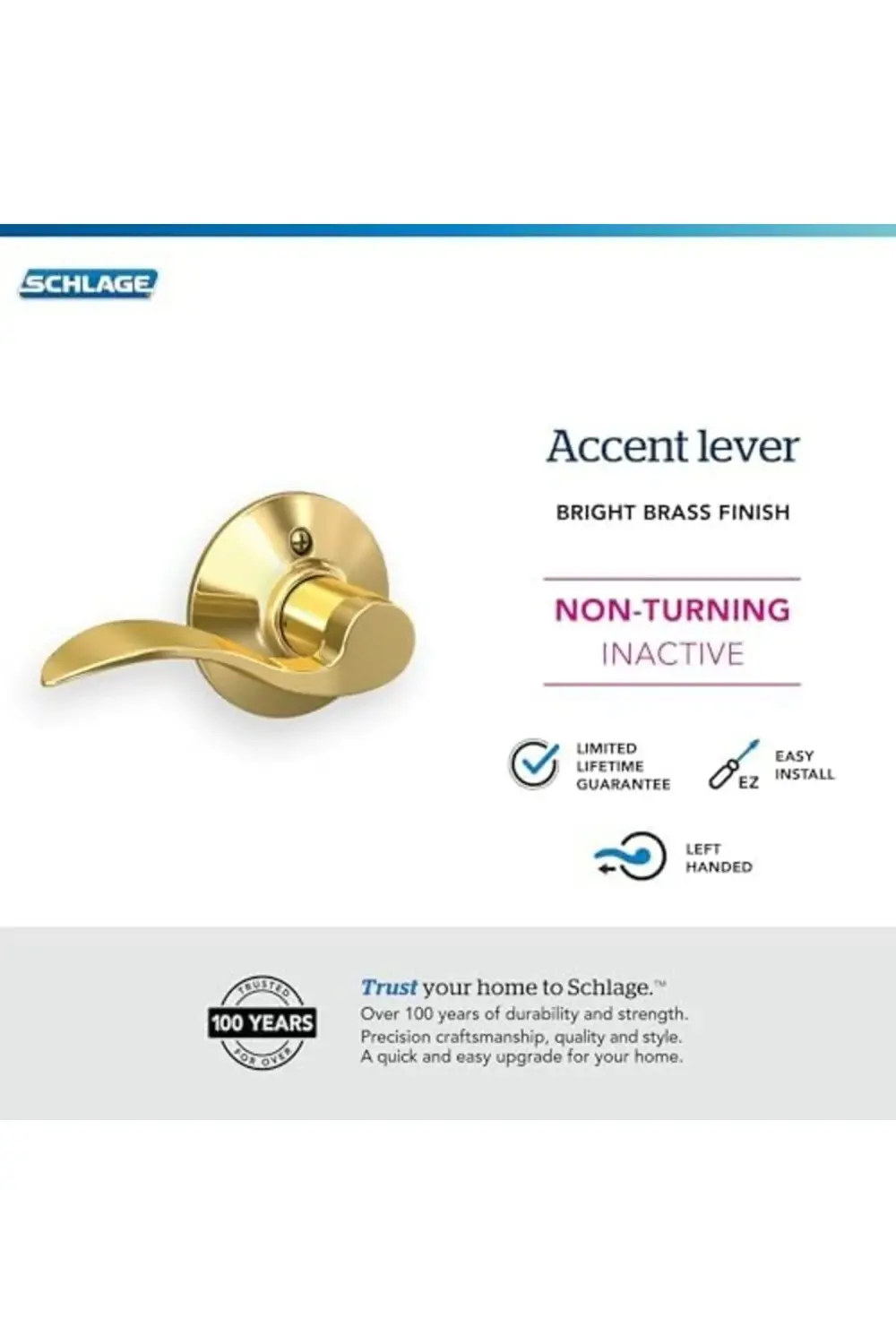 polysurge F170 ACC 605 LH Solak Vurgu Kapı Kolu, Tek Taraflı Dönm