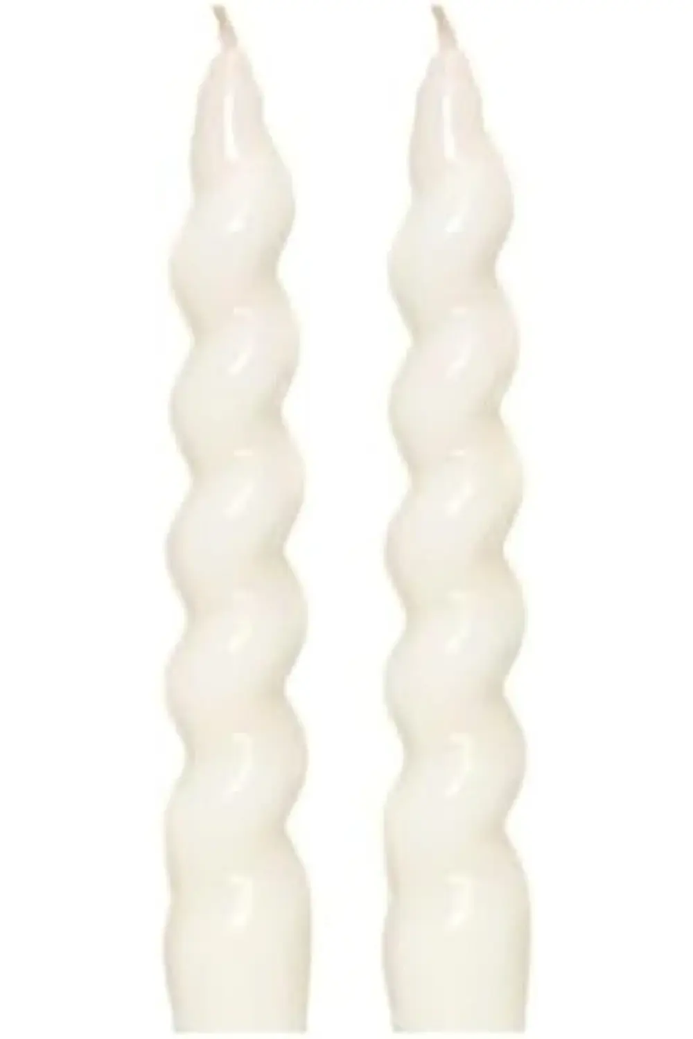 polysurge Yılbaşı 2'li Twirl Glow Beyaz Şamdan Mum Seti (18 cm) p