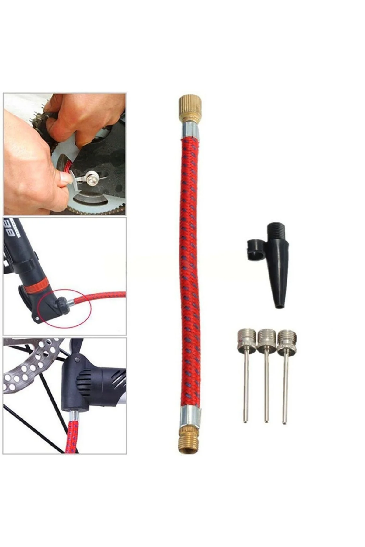 Pompa İğne Başlık Seti Top Bisiklet Lastiği Şişirme İğneleri