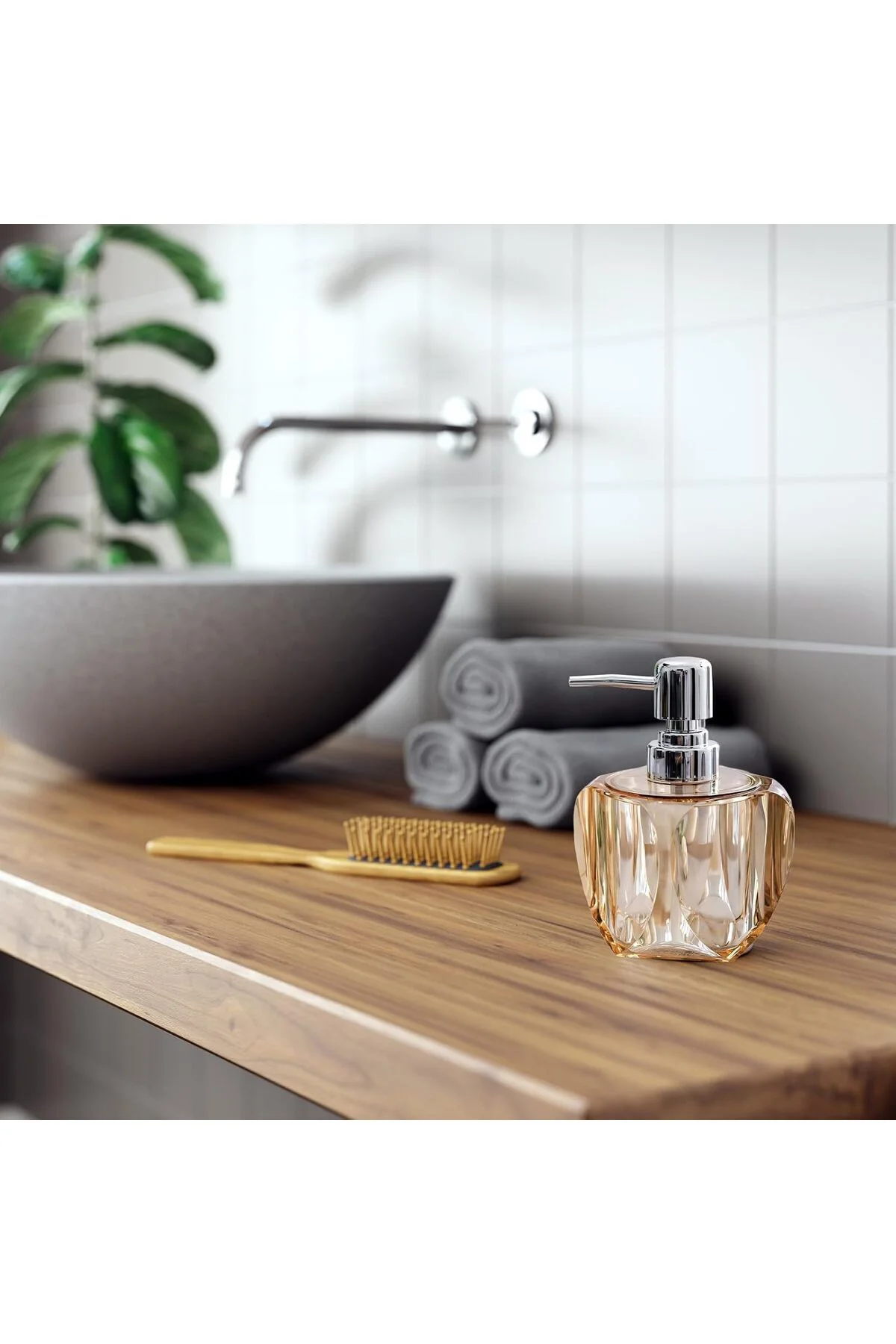 Pompalı Küçük Sabunluk, Mutfak ve Banyo için Şeffaf Sıvı Sabunluk