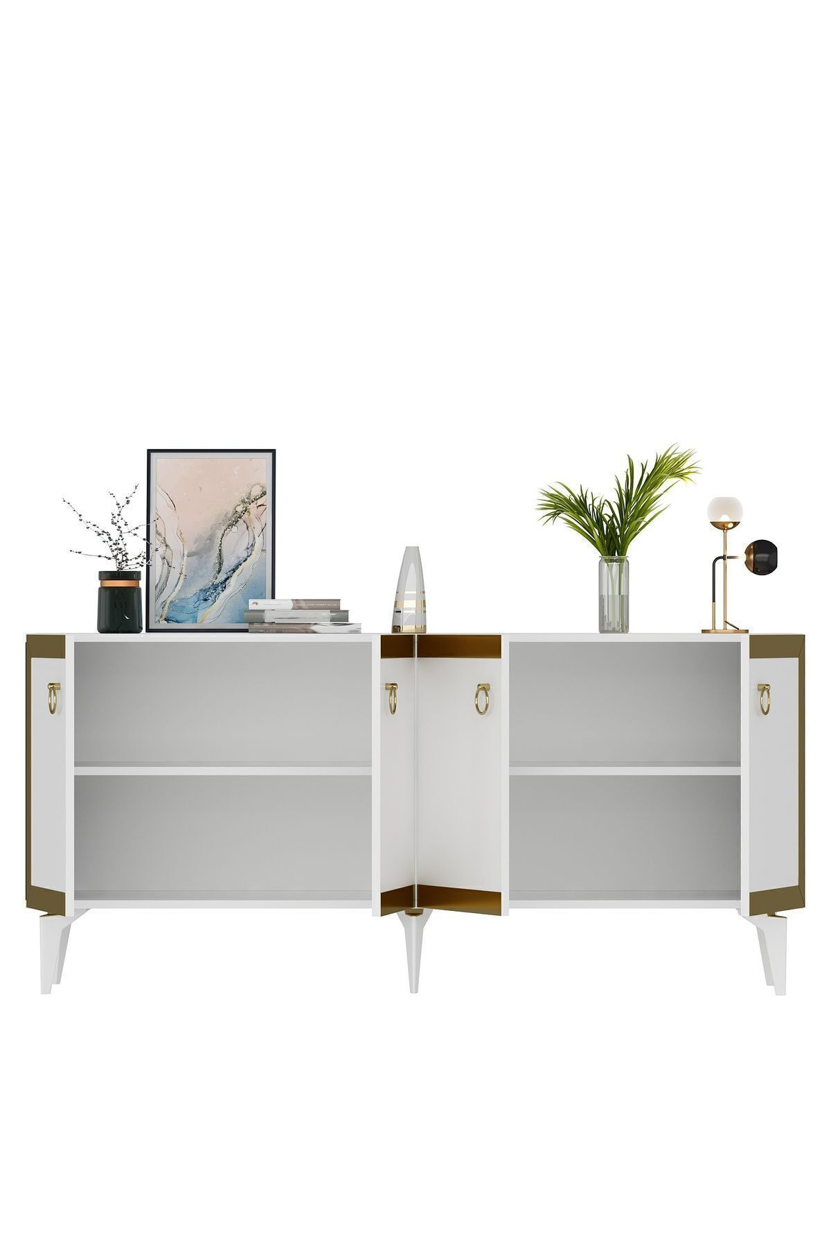 Cantek Dizayn Ponny 180 Cm Tv Ünitesi Ve Konsol 2'Li Salon Takımı Antrasit-Gümü