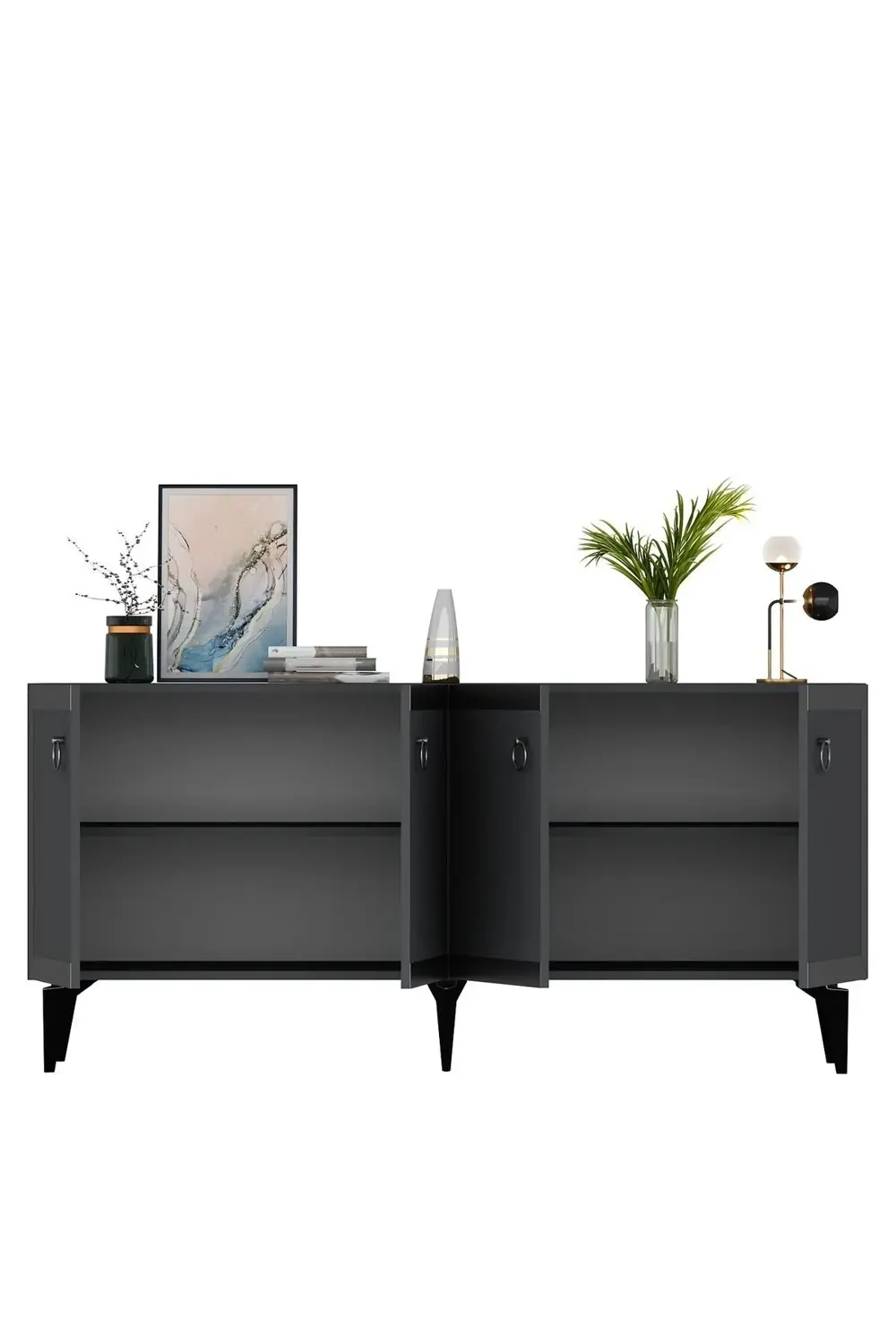 PONNY LAZER PLEKSİ DESENLİ KONSOL ANTRASİT-GÜMÜŞ