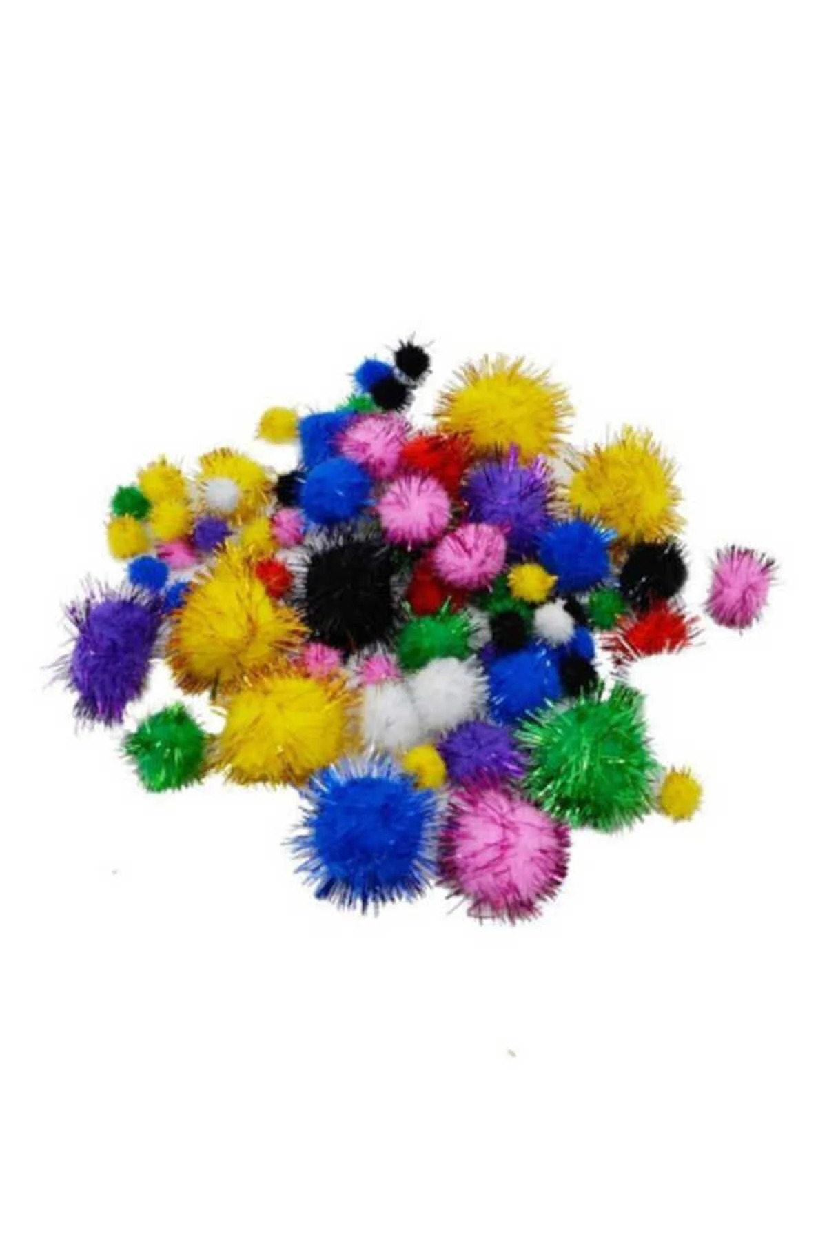 Ponpon Metalik Karışık Renk 00268