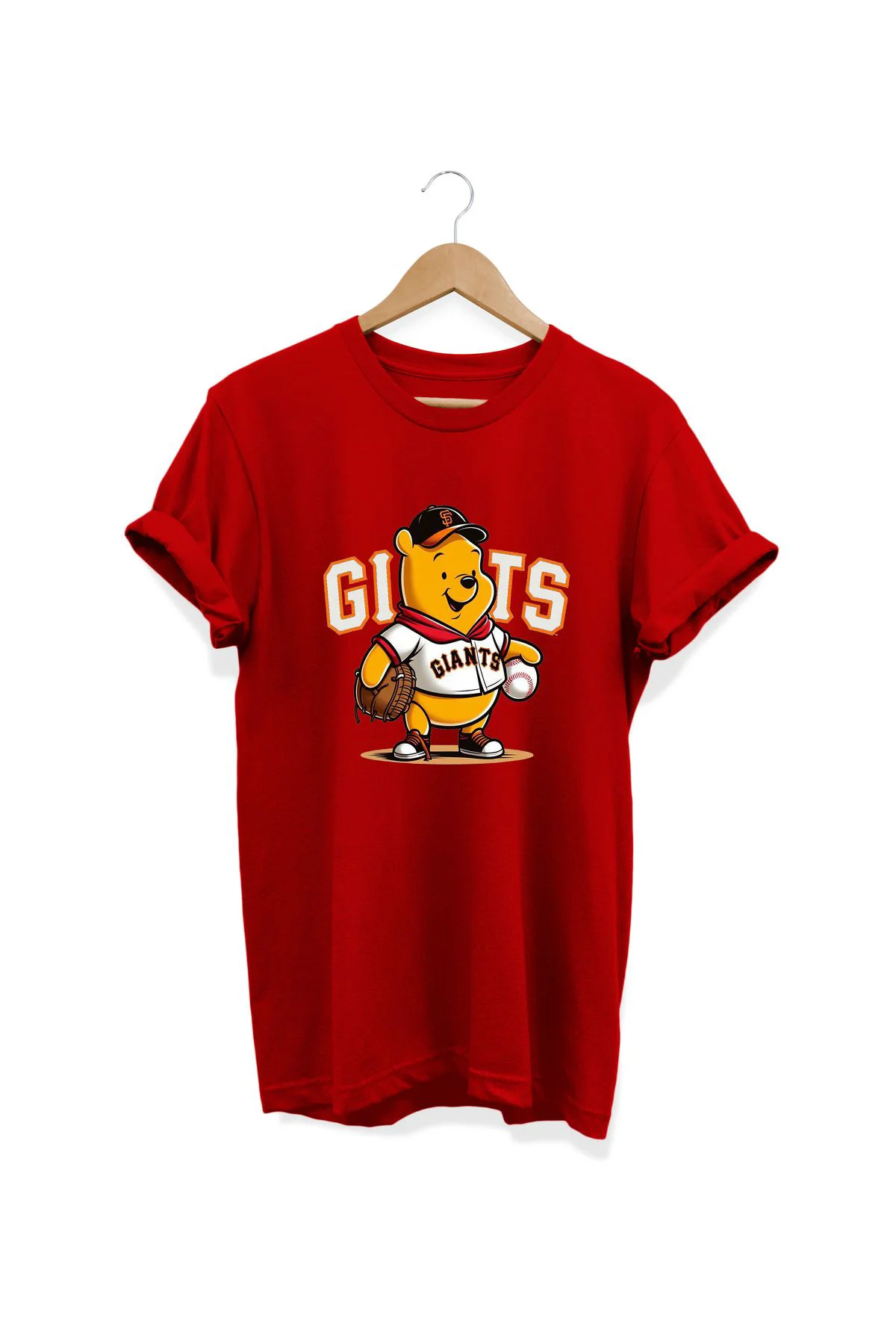 , Pooh Baskılı, %100 Pamuk, Bisiklet Yaka, Oversize T-shirt, Büyü
