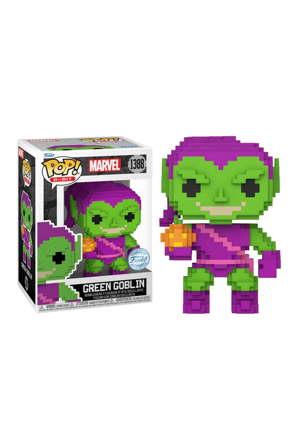 Pop 8-Bit Marvel Spider-Man - Green Goblin Special Edition No:1388 Bobble-Head