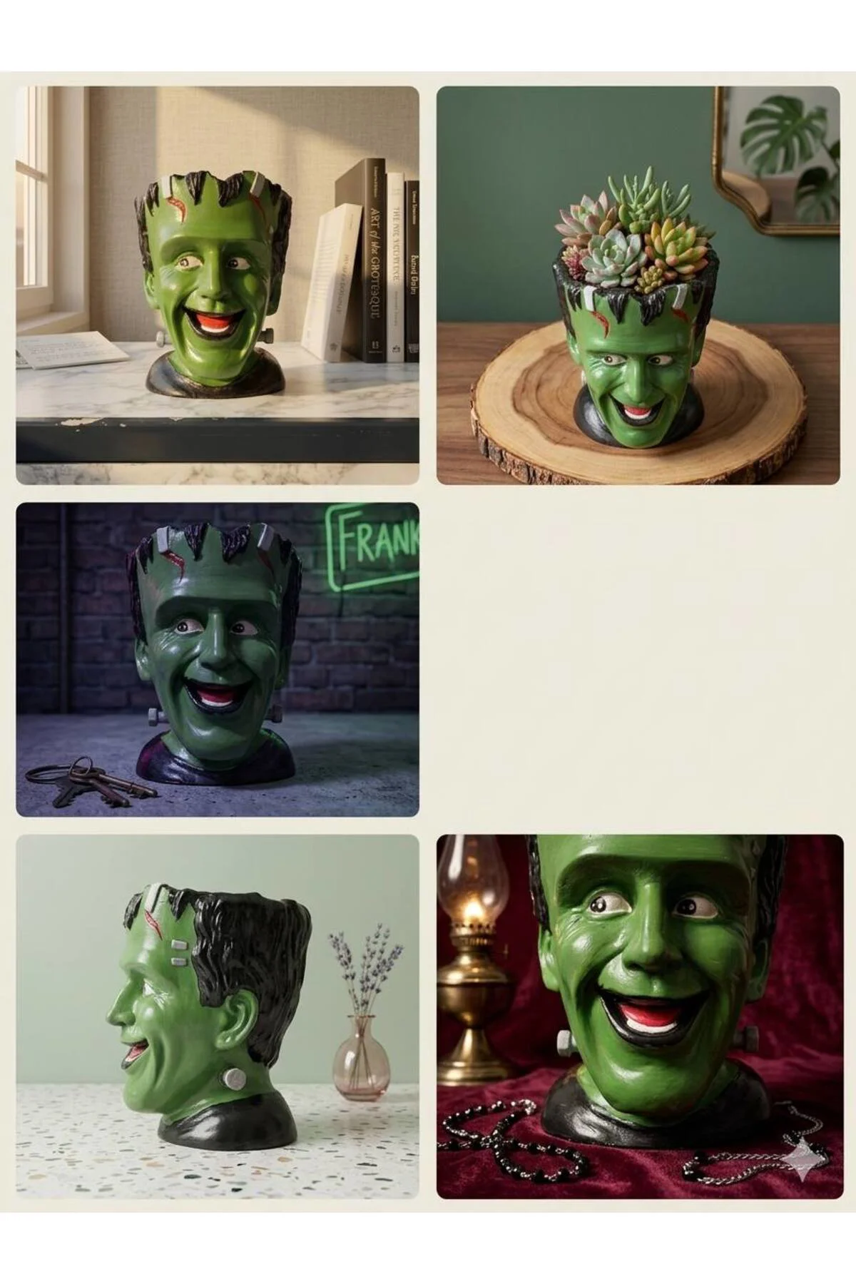 Pop-Art Frankenstein Heykeli - Modern Gotik ve Sanatsal Ev Objesi