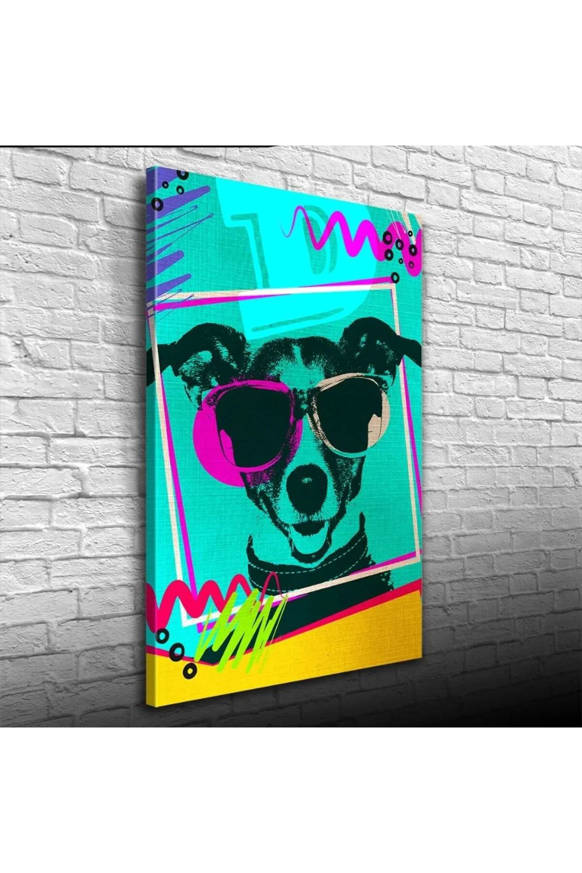 Pop Art Tarzı Turkuaz Tonlarda Dekoratif Kanvas Tablo 50 x 70