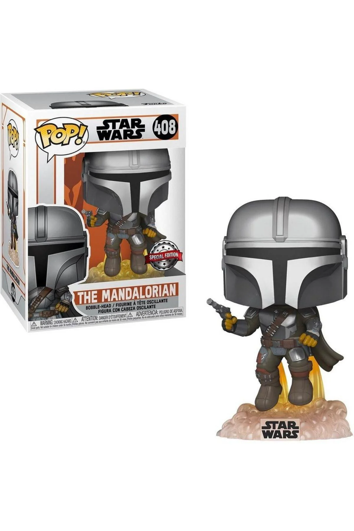 Pop Star Wars:mandalorian-mando Flying W/blaster