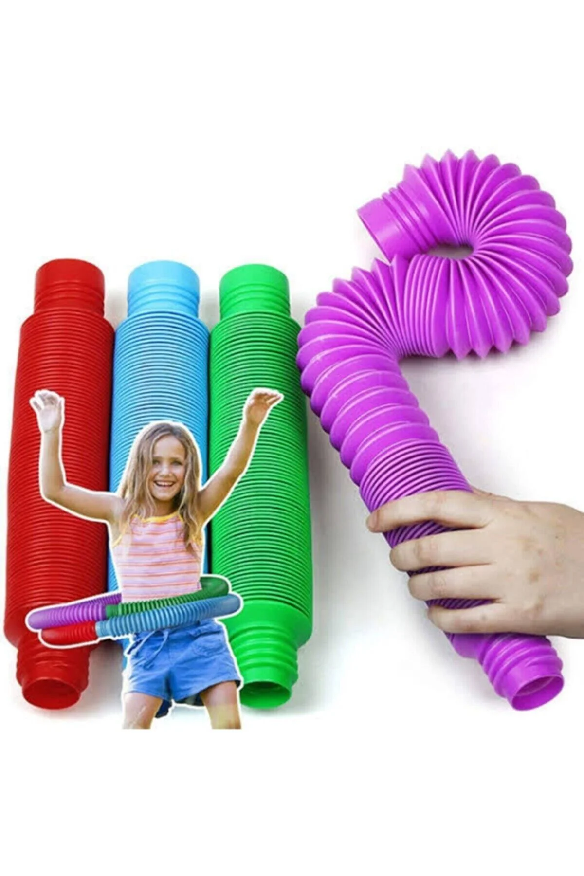 Pop Tubes Anti Stres Duyusal Oyuncak Eğlence Borusu Bubble Fidget 1 Adet