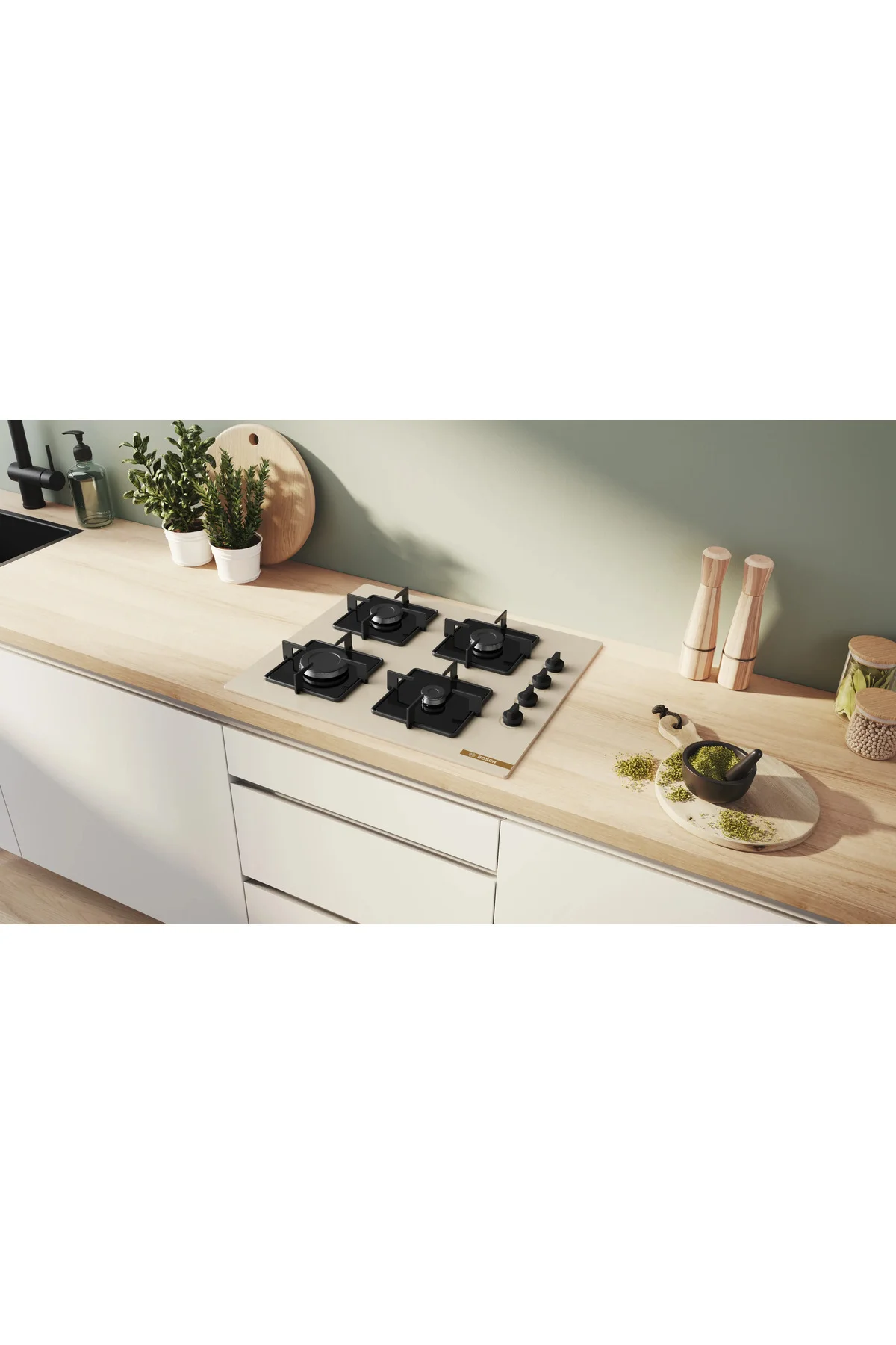 POP6C1O12O Ankastre Gazlı Ocak İnci Beyazı