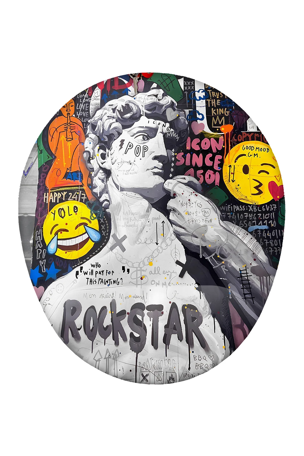 PopArt Desenli Bilek Destekli Mouse Pad Ergonomik Kaymaz Taban Mo