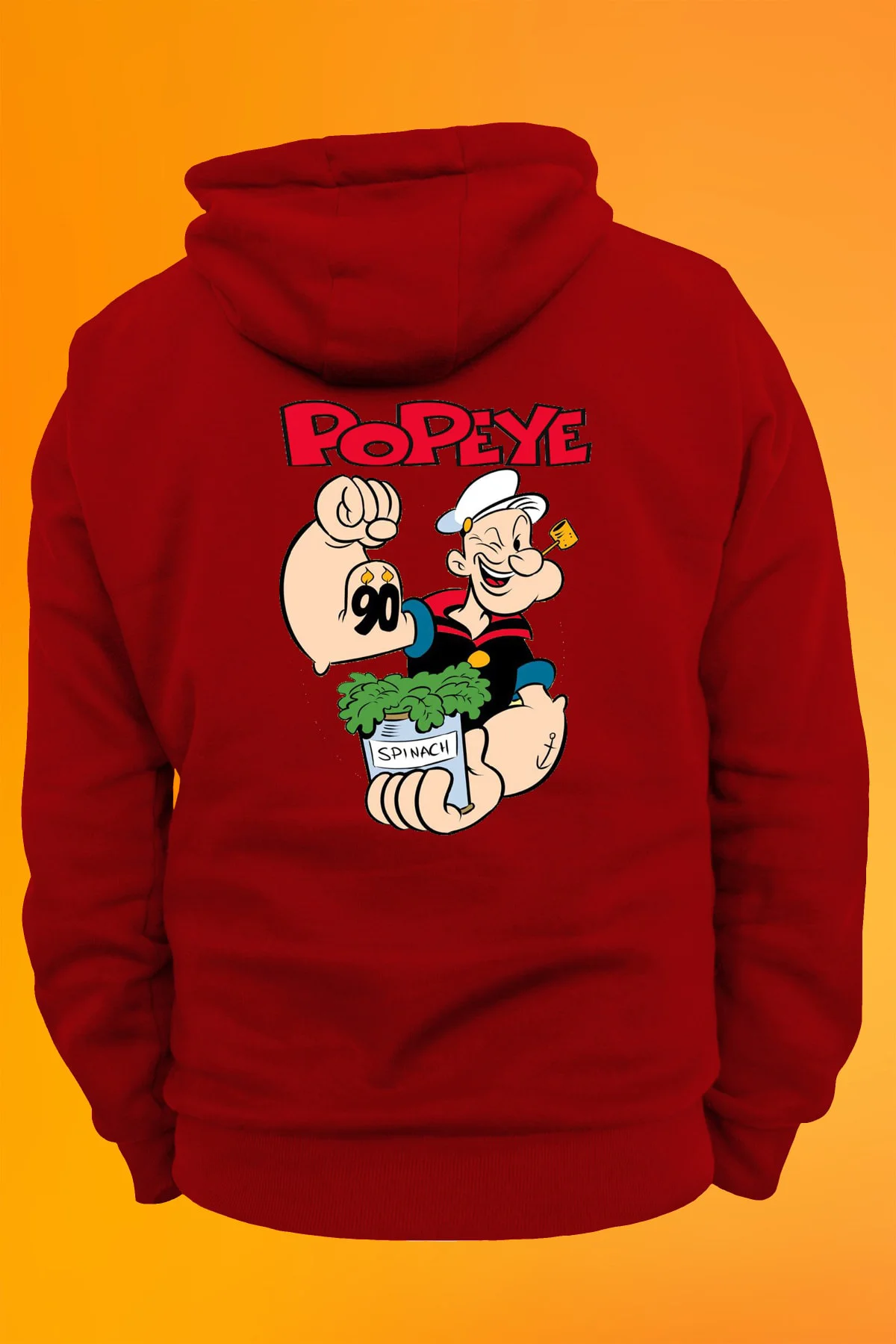 Popeye Temel Reis Baskılı Kapüşonlu Sweatshirt