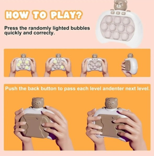 Popit Makinesi Işıklı Oyun Fast Push Pilli Fidget Kabarcık - Astr